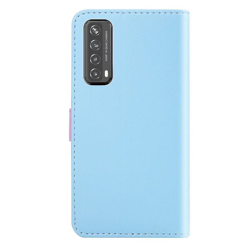Kotelot Huawei P Smart 2021 Keinonahkainen Kolmivärinen Tikkaus