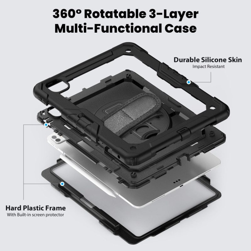 Kuori iPad Pro 13 (2025) Kestävä Näytönsuoja Ja Olkahihna