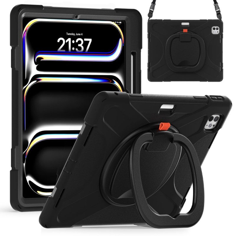 Kuori iPad Pro 13 (2025) Sormuksen Pidike Ja Säädettävä Olkahihna