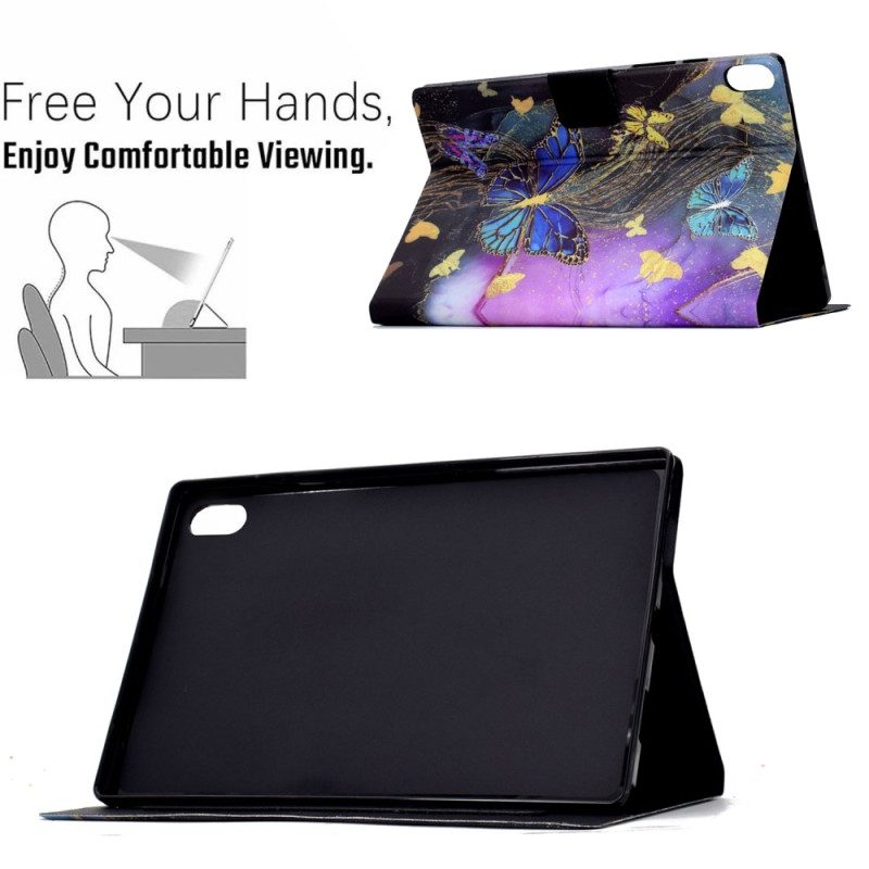 Kotelot Samsung Galaxy Tab S11 Kultaisia Ja Värikkäitä Perhosia