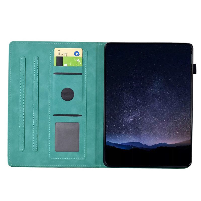 Kotelot Samsung Galaxy Tab S11 Mokkanahkaefekti Kissakuvio