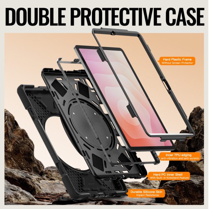 Kuori Samsung Galaxy Tab S11 Kolminkertainen Suojaus Sormuspidikkeellä