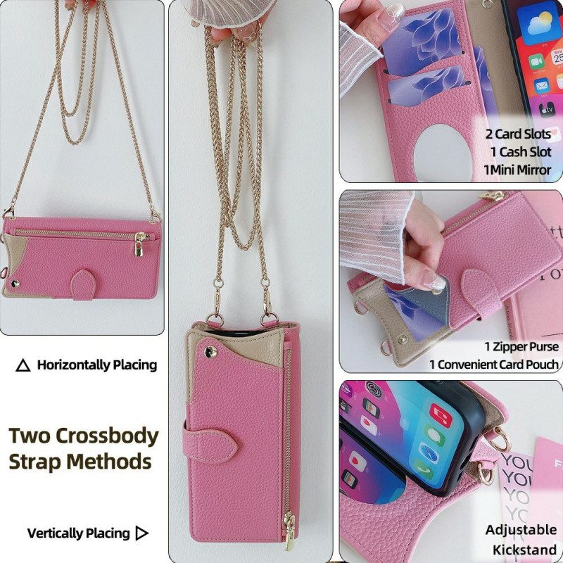 Kotelot Oneplus 13 Kaksivärinen Lompakko Ketjulla