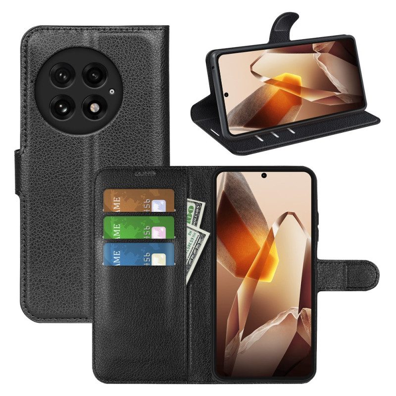 Kotelot Oneplus 13 Klassinen Litsikuvioinen Tekonahka