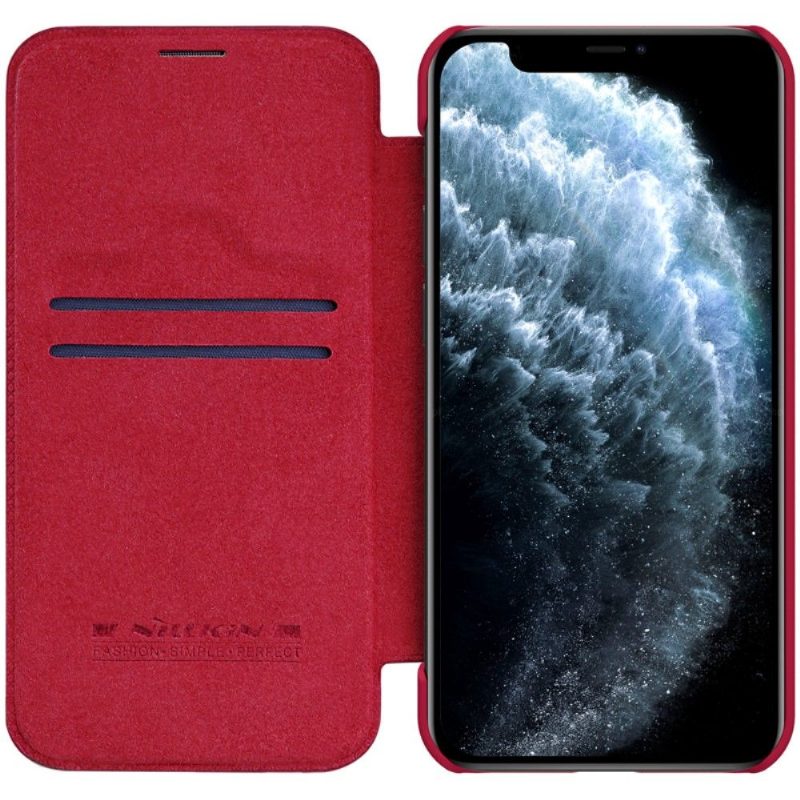 Kotelot iPhone 12 Pro Max Qin-nahkaefekti