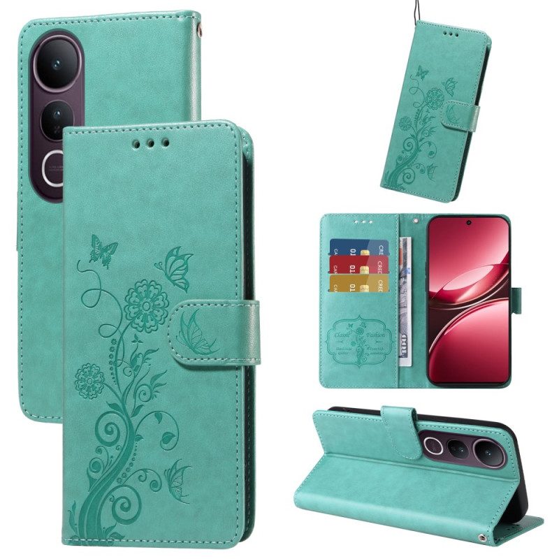 Kotelot Vivo V50 Lite 5g Kukkakuvioinen Perhoskuvio Suojakuori