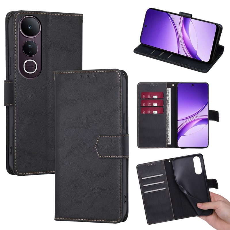 Kuoret Vivo V50 Lite 5g Rfid Nahkakuvioinen Rakenne