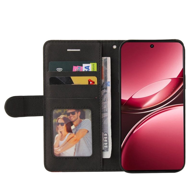 Nahkakotelo Vivo V50 Lite 5g Kaksisävyinen Aaltoileva Kuvio