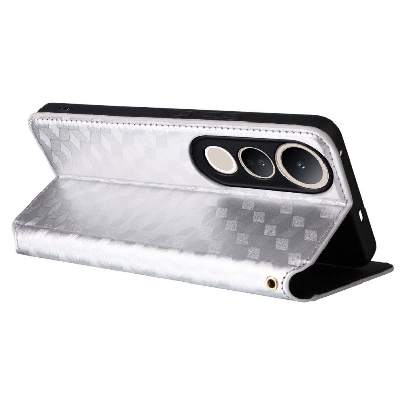 Nahkakotelo Vivo V50 Lite 5g Timanttikuvio