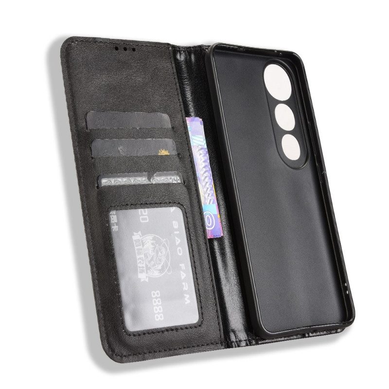 Nahkakotelo Vivo V50 Lite 5g Vintage-friisi