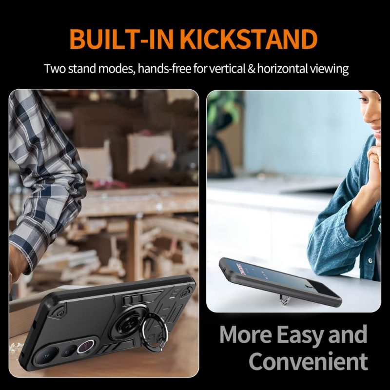 Puhelinkuoret Vivo V50 Lite 5g Pyörivä Jalusta Ja Vahvistettu Suojaus