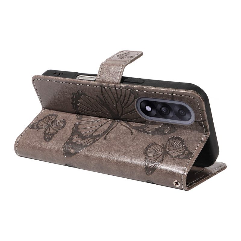 Nahkakotelo Oneplus Nord 5 Suuret Perhoset