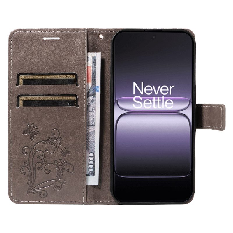 Nahkakotelo Oneplus Nord 5 Suuret Perhoset