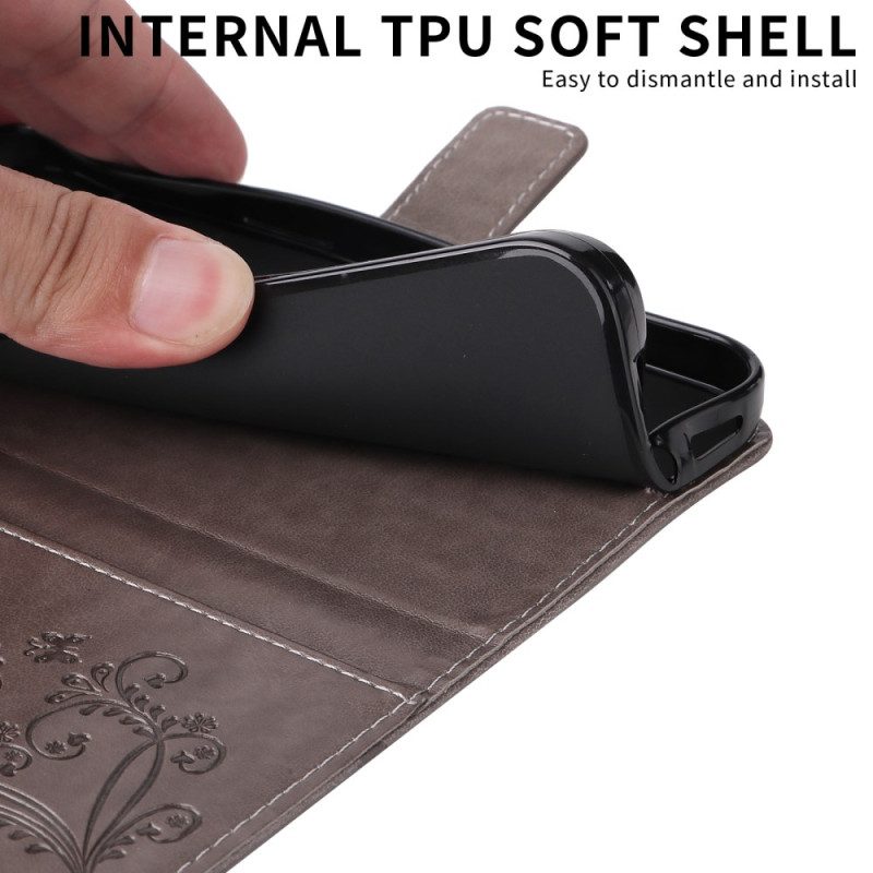 Nahkakotelo Oneplus Nord 5 Suuret Perhoset