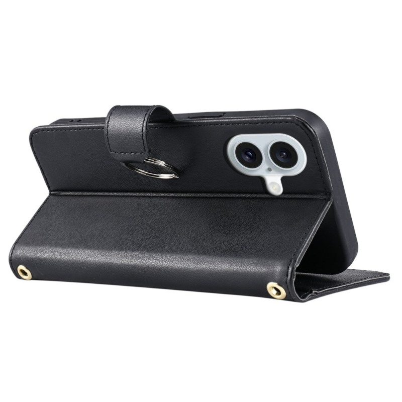 Kotelot iPhone 17 Ensiluokkainen Muotoilu Nauhalla Ja Olkahihnalla Suojakuori