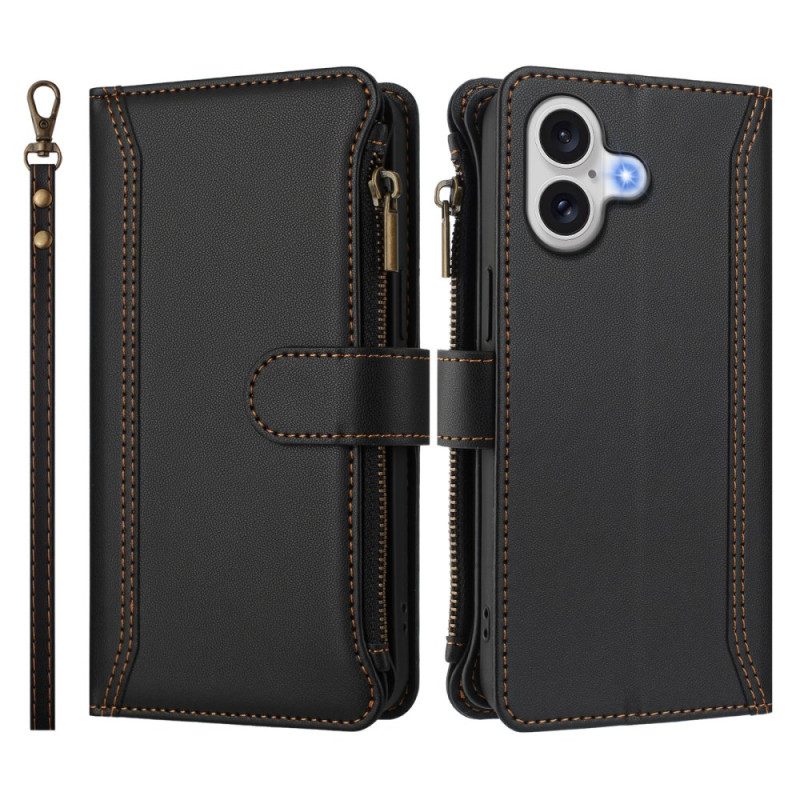 Kotelot iPhone 17 Lompakko Jossa 9 Korttipaikkaa Ja Rannehihna