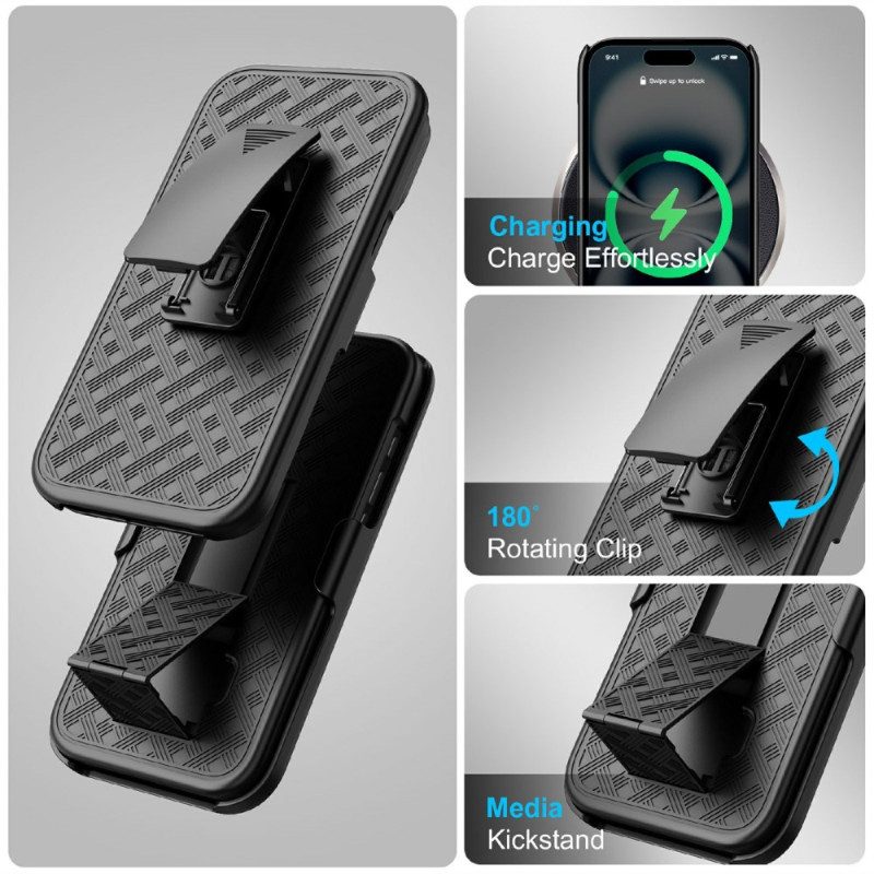 Kuori iPhone 17 Liukuva Jalusta Ja Klipsi