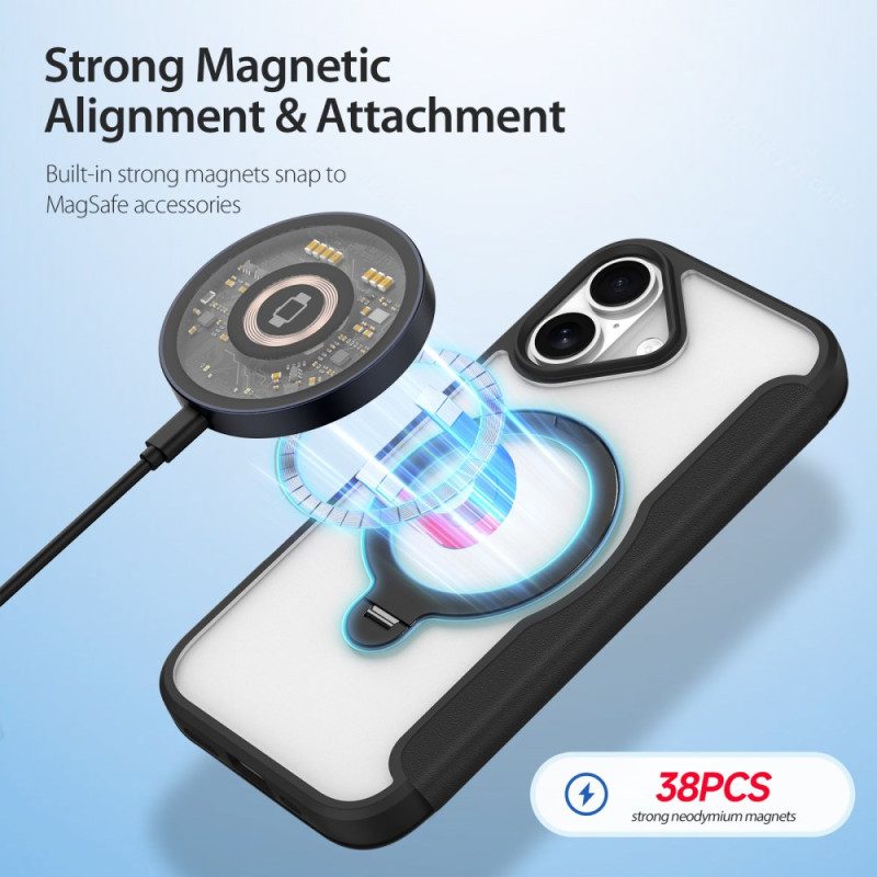 Nahkakotelo iPhone 17 Magsafe Skin X Pro -sarja Dux Ducis -jalustalla Suojakuori