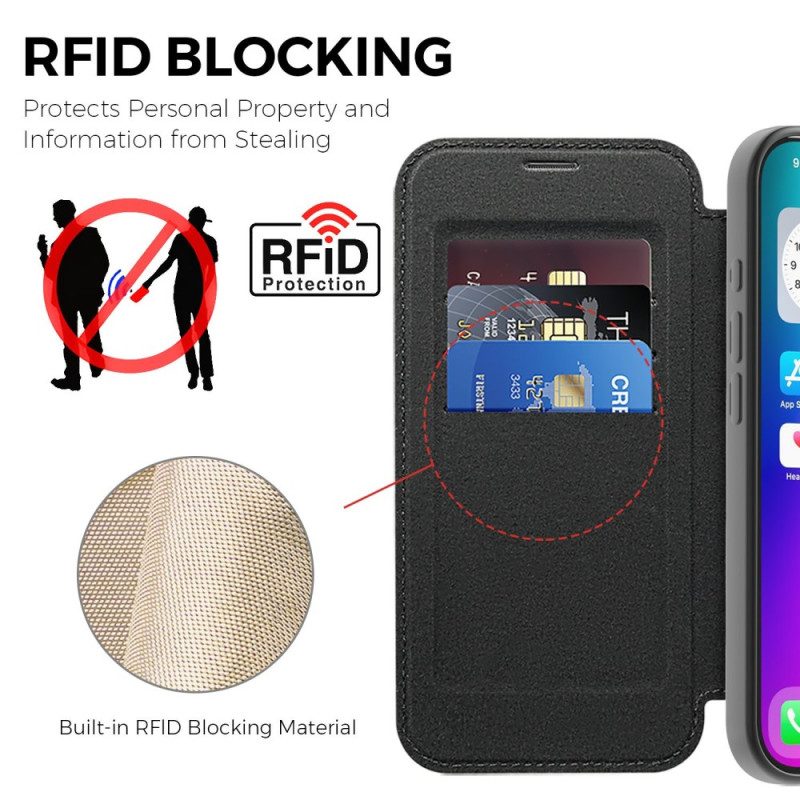 Nahkakotelo iPhone 17 Magsafe-yhteensopiva Tikattu