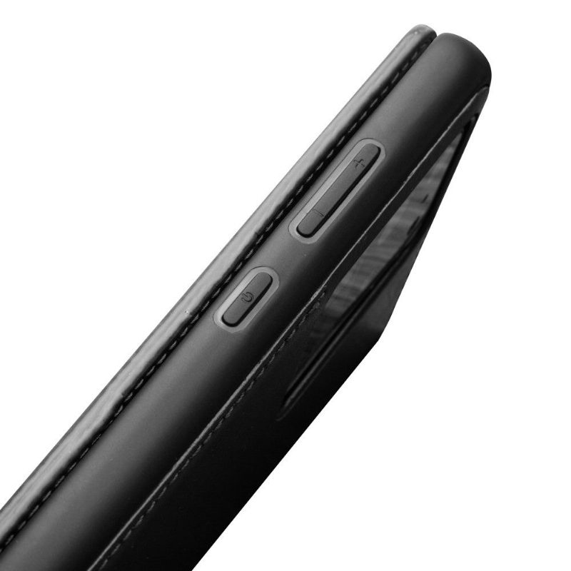 Flip Case Samsung Galaxy S20 Hemming Käsintehty Aitoa Nahkaa