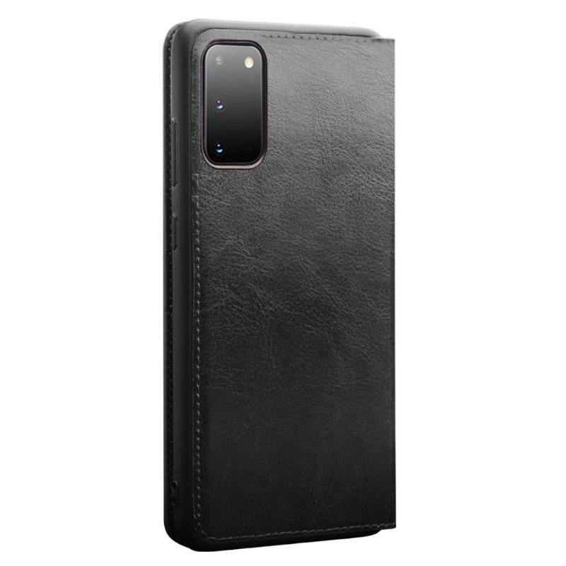 Flip Case Samsung Galaxy S20 Hemming Käsintehty Aitoa Nahkaa
