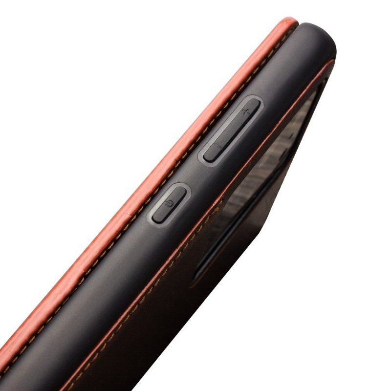 Flip Case Samsung Galaxy S20 Hemming Käsintehty Aitoa Nahkaa