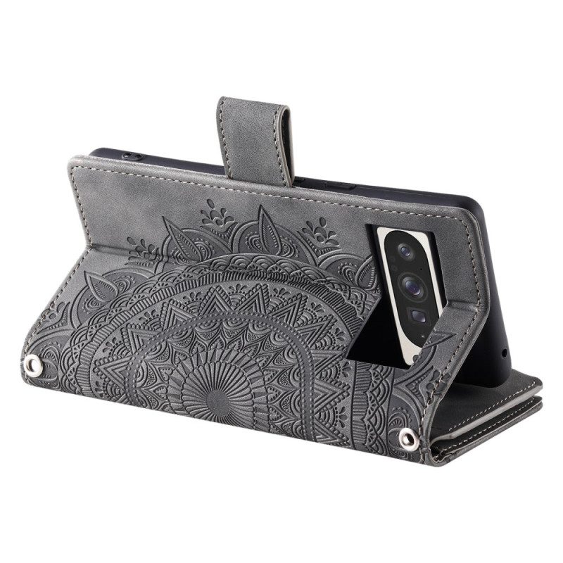 Kotelot Google Pixel 10 Pro Xl Mandala-mokkanahkaefektilompakko