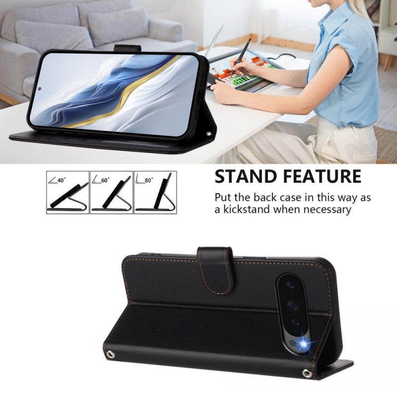 Kotelot Google Pixel 10 Pro Xl Yksivärinen Tekonahka Ja Hihna