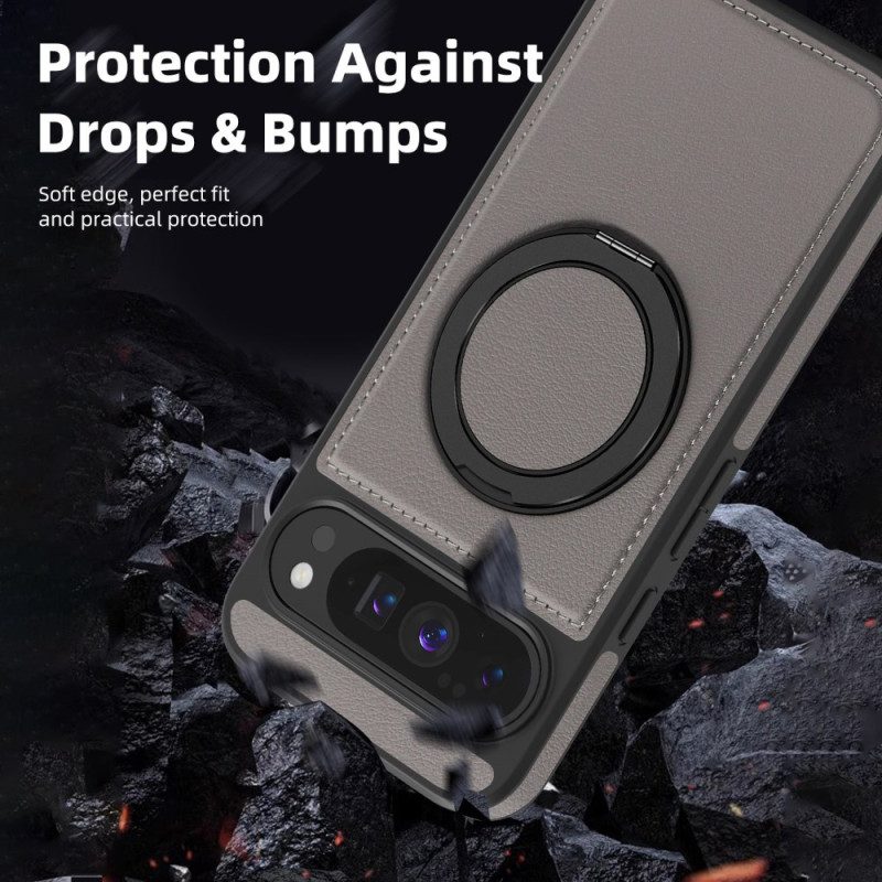 Kuori Google Pixel 10 Pro Xl Magsafe-yhteensopiva Sormuspidike Mokkanahkakuvio