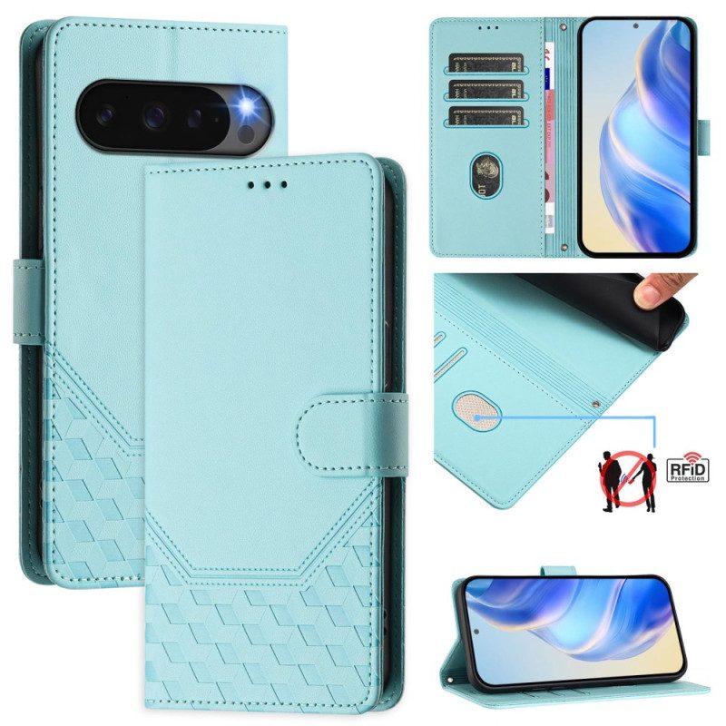 Nahkakotelo Google Pixel 10 Pro Xl Hunajakennokuvio Ja Hihna