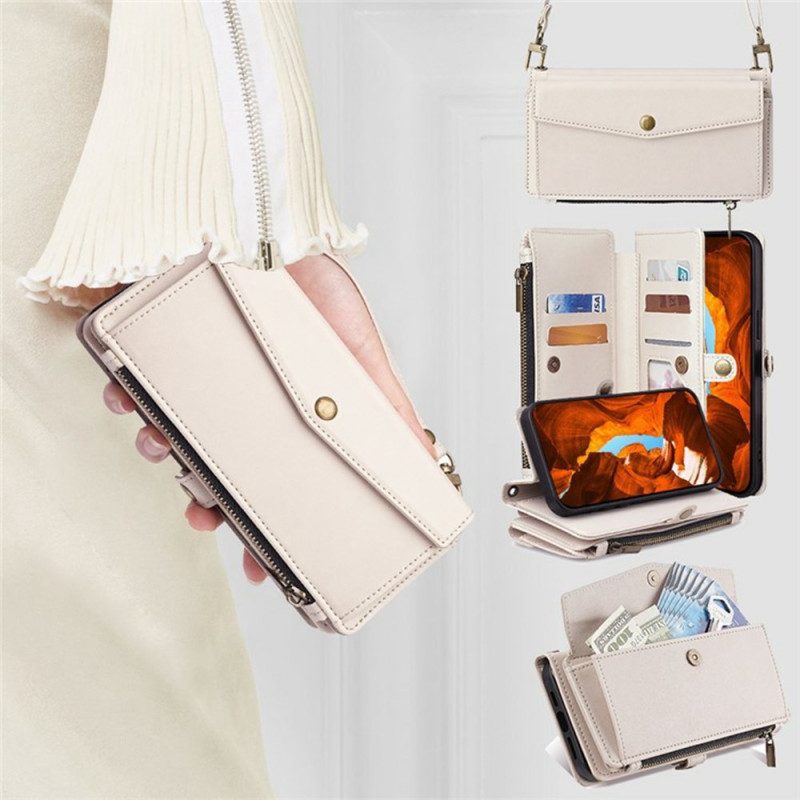 Kotelot Oneplus 15 Lompakko Olkahihnalla Ja Kaulanauhalla Suojakuori