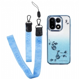 Kuori Oneplus 15 Kukkakuvio Nauhoilla