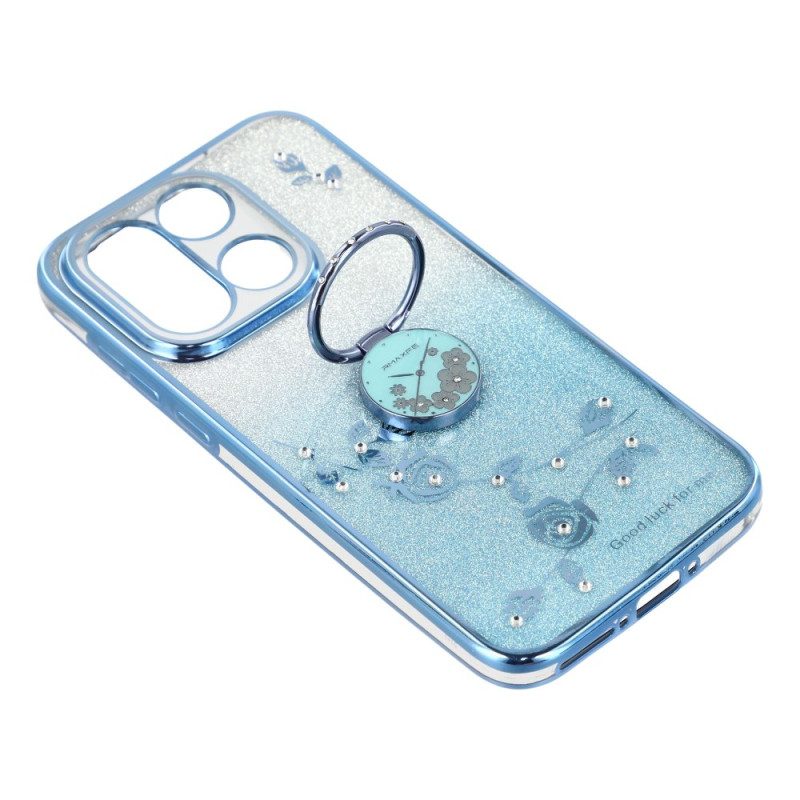 Kuori Oneplus 15 Sormuskotelo Ja Kimalteleva Kukkakuvio