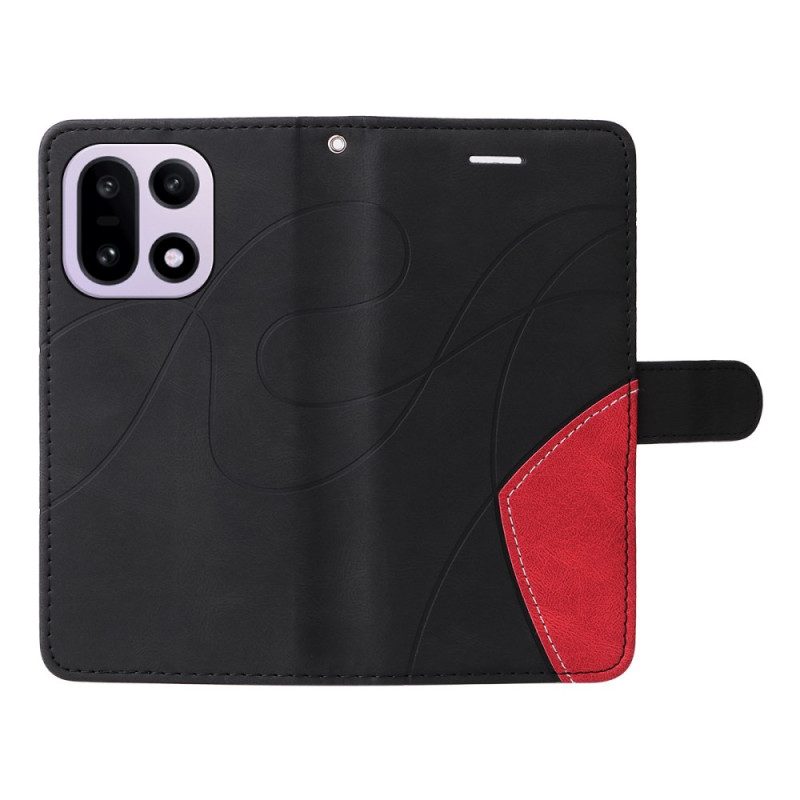 Nahkakotelo Oneplus 15 Kaksisävyinen Aaltokuvio