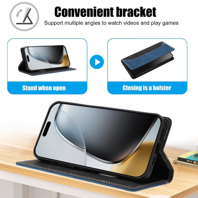 Nahkakotelo Oneplus 15 Kaksivärinen Rfid-suoja