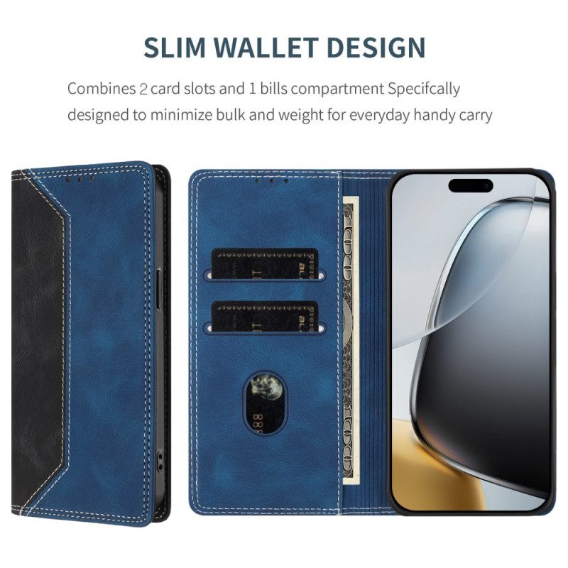 Nahkakotelo Oneplus 15 Kaksivärinen Rfid-suoja