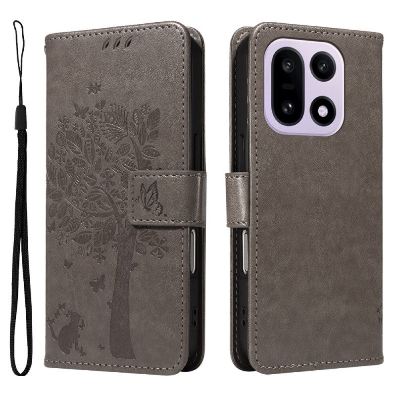 Nahkakotelo Oneplus 15 Kissa Ja Puu