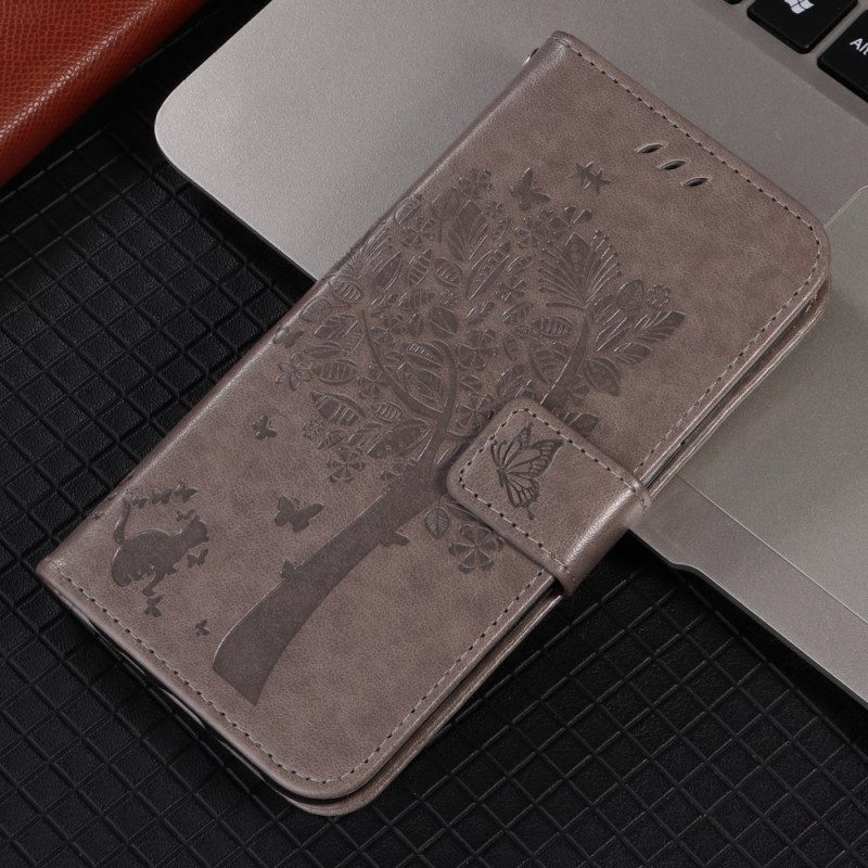 Nahkakotelo Oneplus 15 Kissa Ja Puu