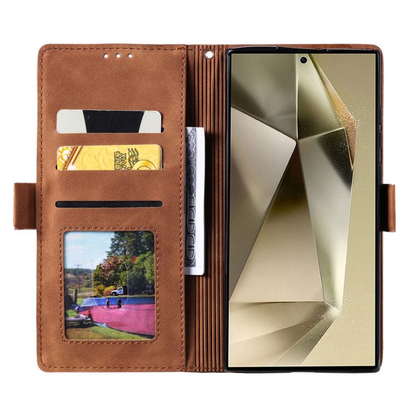 Kotelot Samsung Galaxy S25 Ultra 5g Kaksivärinen Mokkanahkamainen Rfid-estolompakko