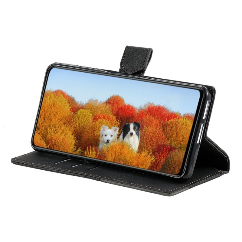 Kotelot Samsung Galaxy S25 Ultra 5g Kaksivärinen Mokkanahkamainen Rfid-lompakko Hihnalla