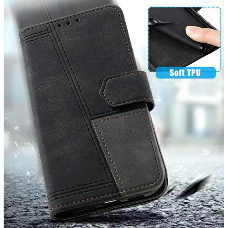 Kotelot Samsung Galaxy S25 Ultra 5g Kaksivärinen Mokkanahkamainen Rfid-lompakko Hihnalla