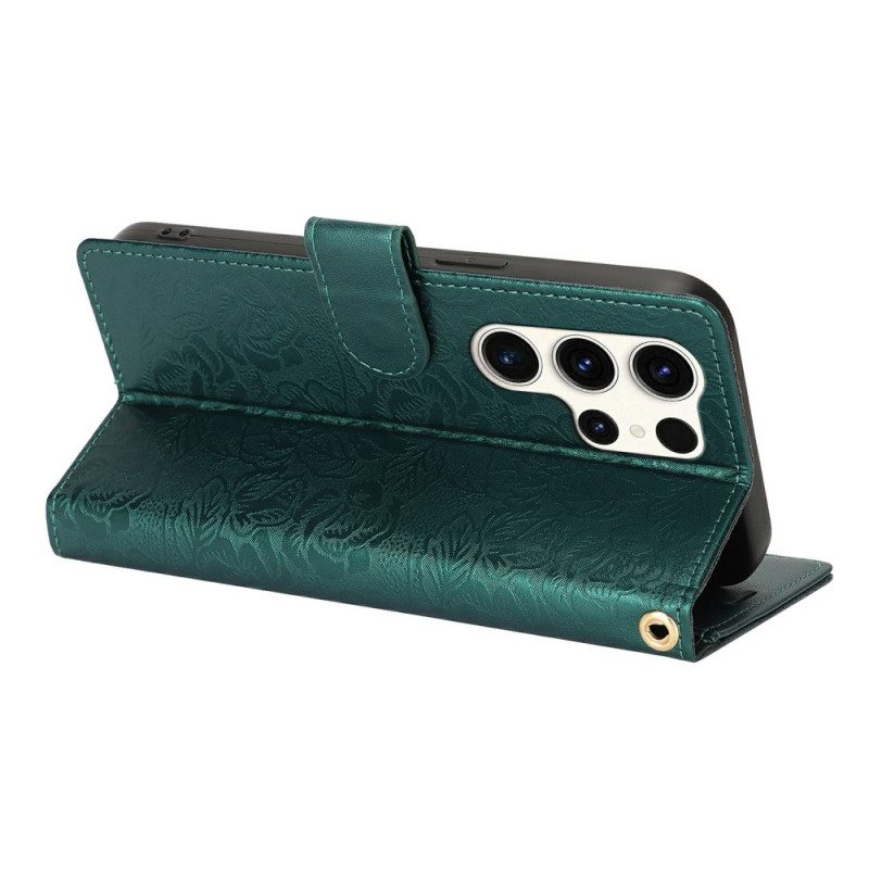 Kotelot Samsung Galaxy S25 Ultra 5g Kukkakuvio Hihnalla