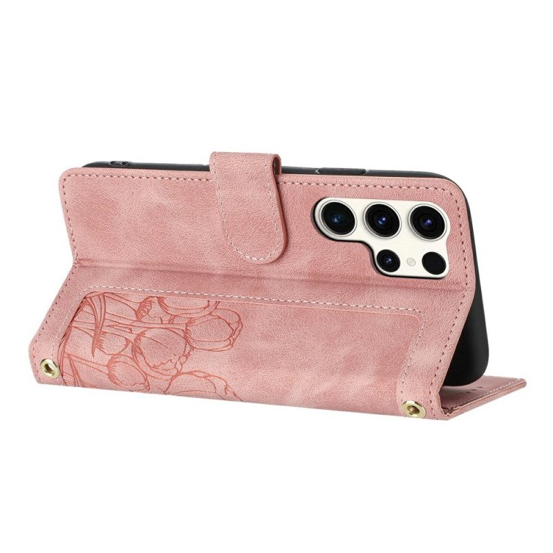 Kotelot Samsung Galaxy S25 Ultra 5g Puhelinkuoret Kukallinen Nahkakuvio