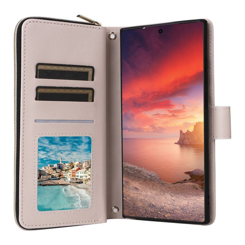 Kotelot Samsung Galaxy S25 Ultra 5g Tikattu Lompakko Hihnalla Ja Olkahihnalla
