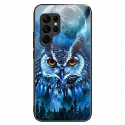 Kuori Samsung Galaxy S25 Ultra 5g Karkaistusta Lasista Valmistettu Pöllö Ja Kuu