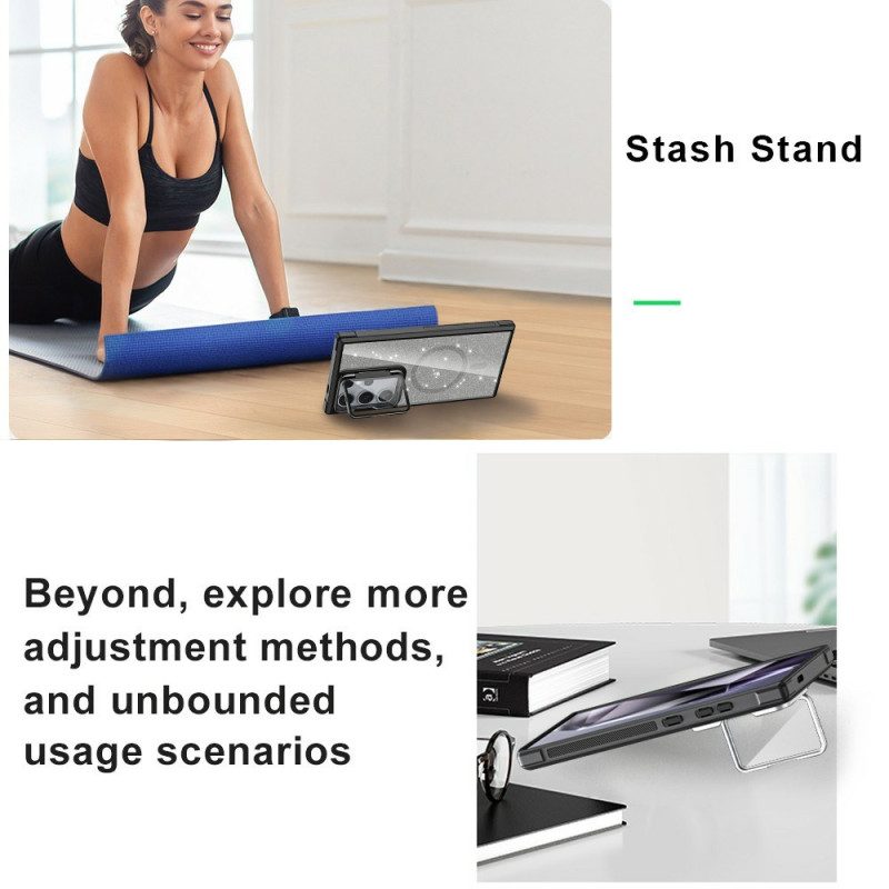 Kuori Samsung Galaxy S25 Ultra 5g Kimallus Sisäänrakennetulla Jalustalla Suojakuori