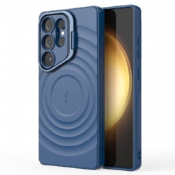 Kuori Samsung Galaxy S25 Ultra 5g Magsafe-yhteensopiva Aaltoileva Muotoilu Jalustalla Suojakuori