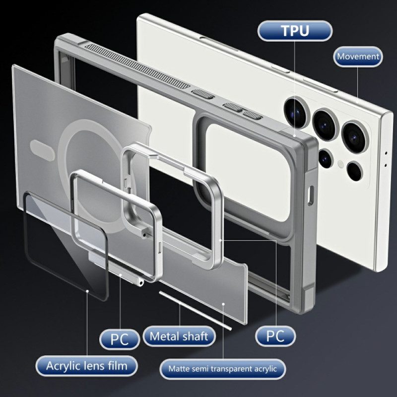 Kuori Samsung Galaxy S25 Ultra 5g Magsafe-yhteensopiva Mattapintainen Sormenjälkiä Hylkivä Muotoilu Jalustalla