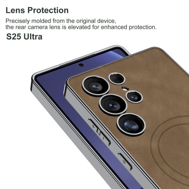 Kuori Samsung Galaxy S25 Ultra 5g Matta Keinonahka Yhteensopiva Magsafen Kanssa Suojakuori