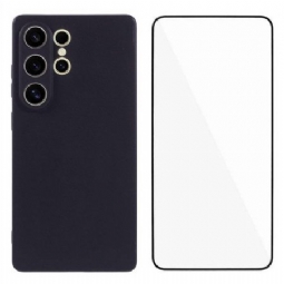 Kuori Samsung Galaxy S25 Ultra 5g Matta Silikoni Karkaistulla Lasilla